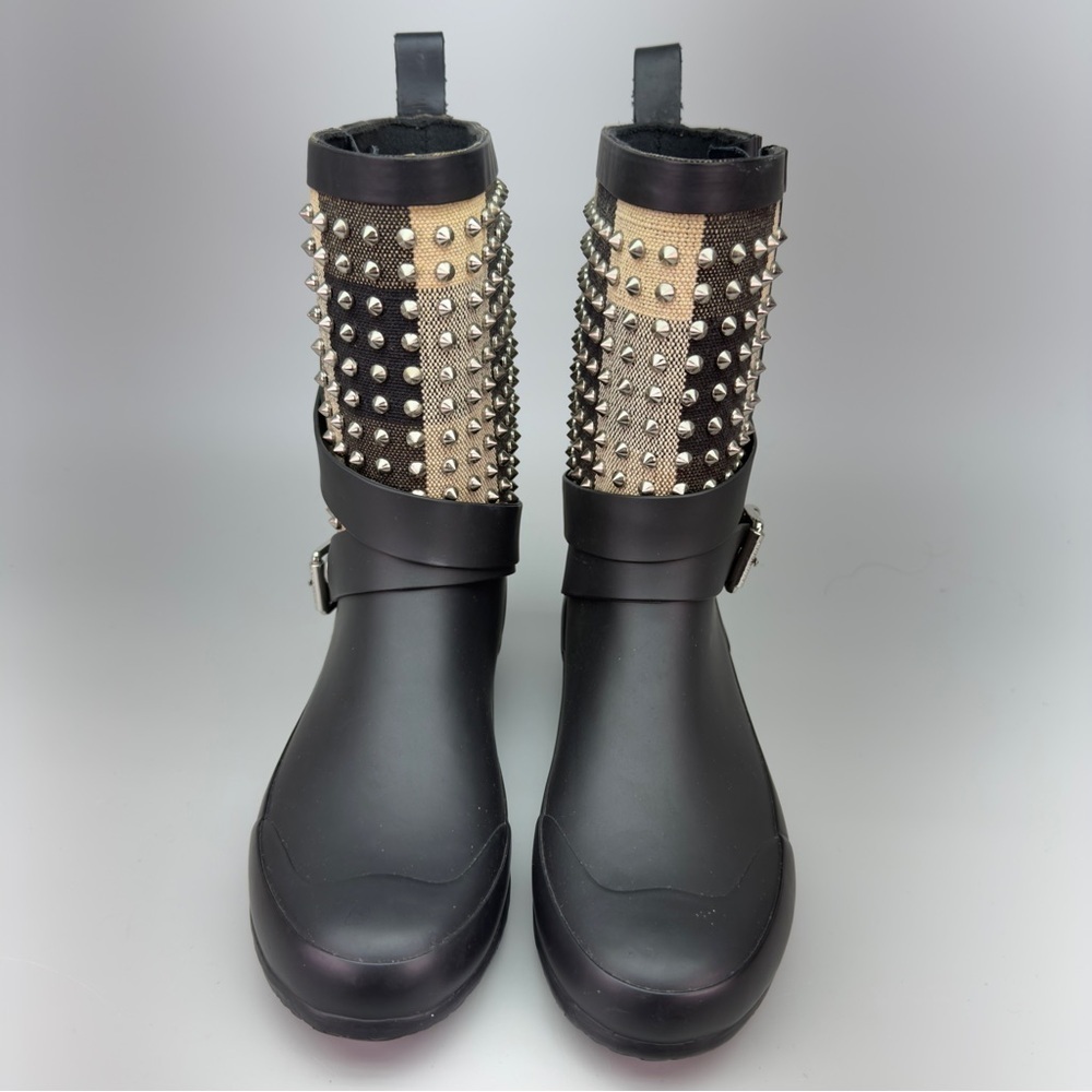 Burberry Studded Moto Holloway Rain Boots - Picture 2 of 13